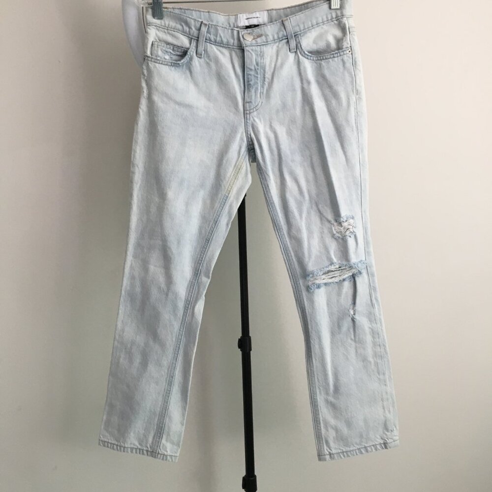 CURRENT ELLIOTT Channon Destroy Wash The Cropped Straight Distressed Jeans